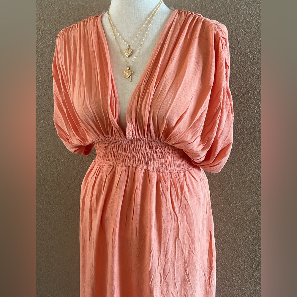 Elegant Peach Maxi Dress - Picture 8 of 10